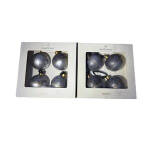 Hearth And Hand With Magnolia Black And Silver Metal Christmas Ornaments Set 2